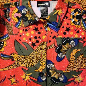 Nooworks Pride Rainbow Tiger 'World Domination' Long-sleeve Button-Up Jumpsuit